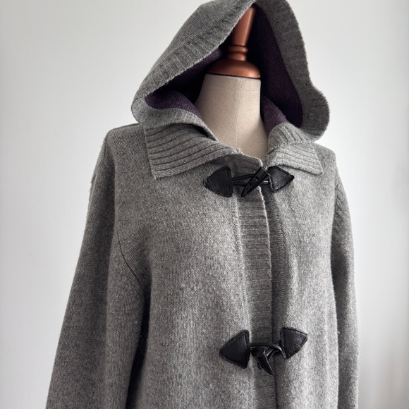 Fishermand Out of Ireland Sweaters - Fisherman Out of Ireland - Grey Lambswool Long Hooded Cardigan